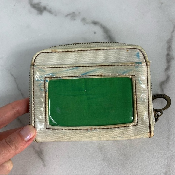 ROXY Mini Zip Around Wallet Coin Purse Canvas Embroidered 90s Surfer Girl Chic - Picture 5 of 10